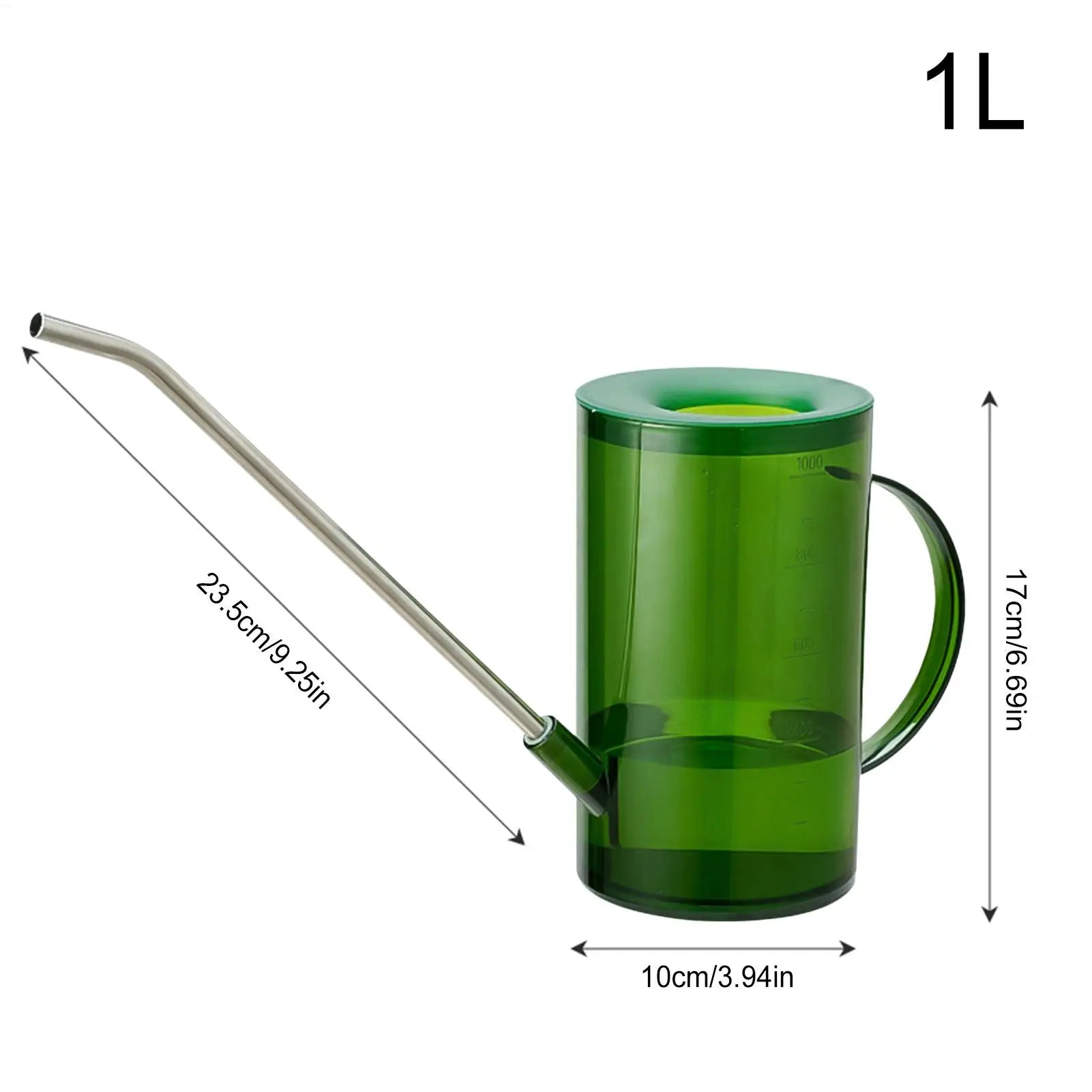 Watering Can Indoor 1L Clear Plastic Long Spout Potted Plant Water Pitcher Spray Bottle Balcony Garden Flower Succulents Tool