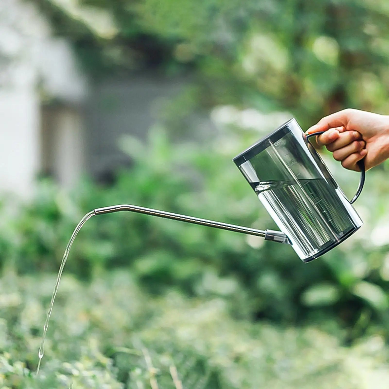 Watering Can Indoor 1L Clear Plastic Long Spout Potted Plant Water Pitcher Spray Bottle Balcony Garden Flower Succulents Tool