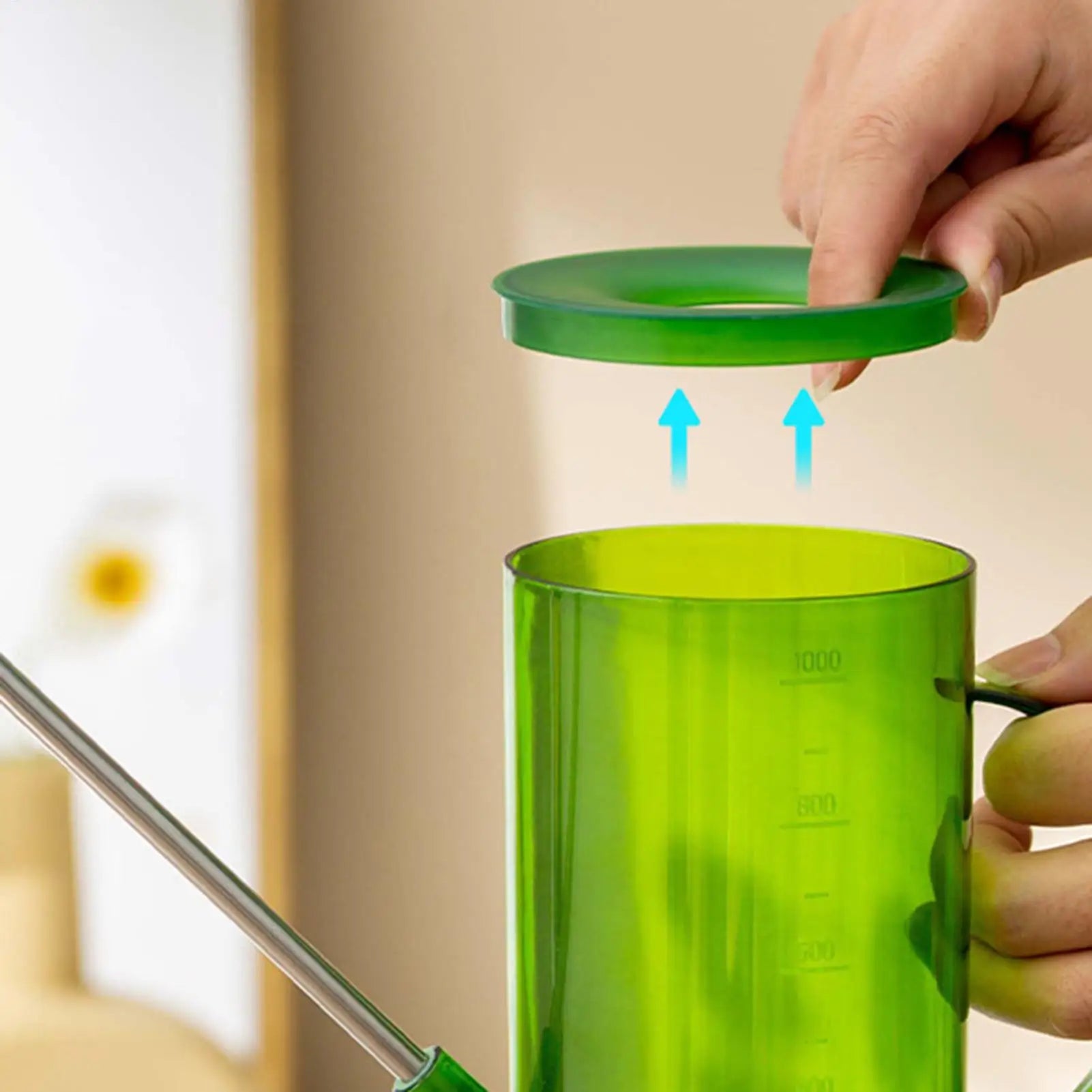 Watering Can Indoor 1L Clear Plastic Long Spout Potted Plant Water Pitcher Spray Bottle Balcony Garden Flower Succulents Tool