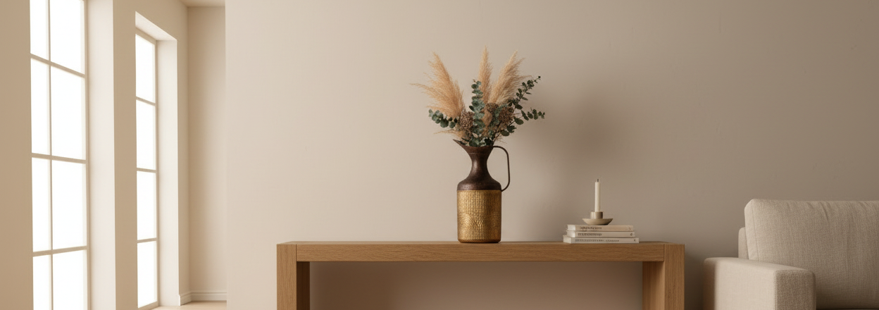 Arc Metal Vase — Bright Lifestyle Hero