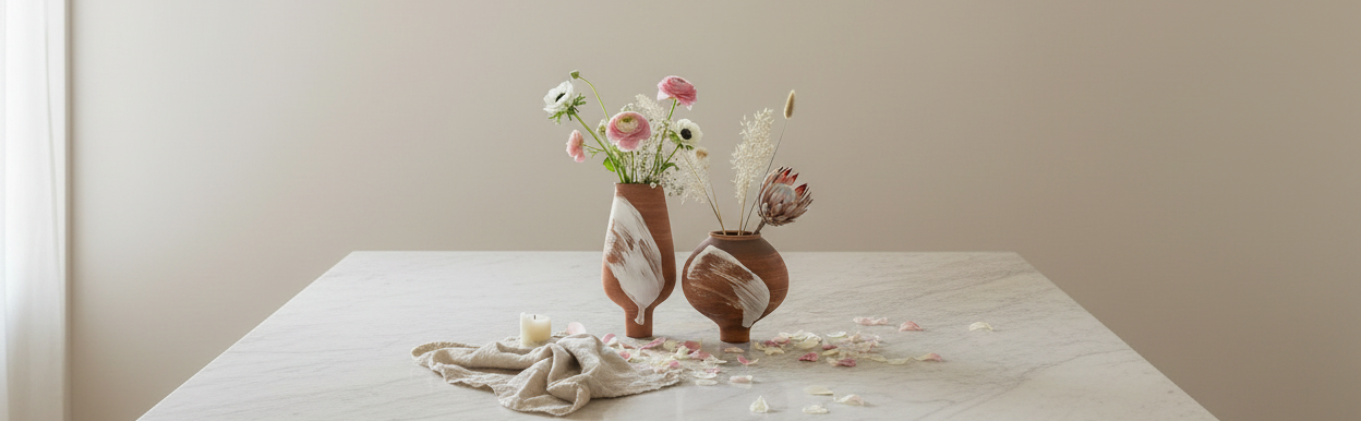 Brushstroke Terracotta Vase