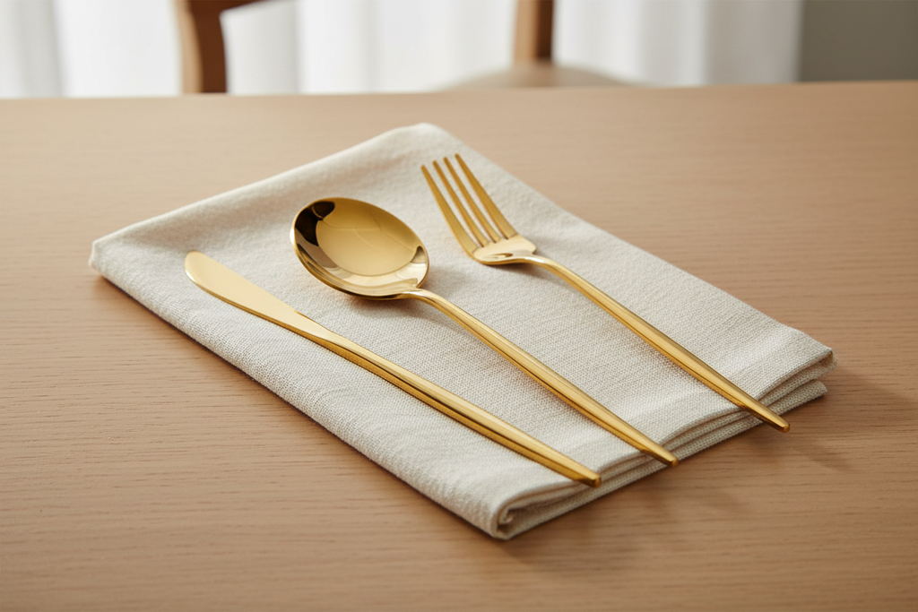 Gold Cutlery – Close-up detail