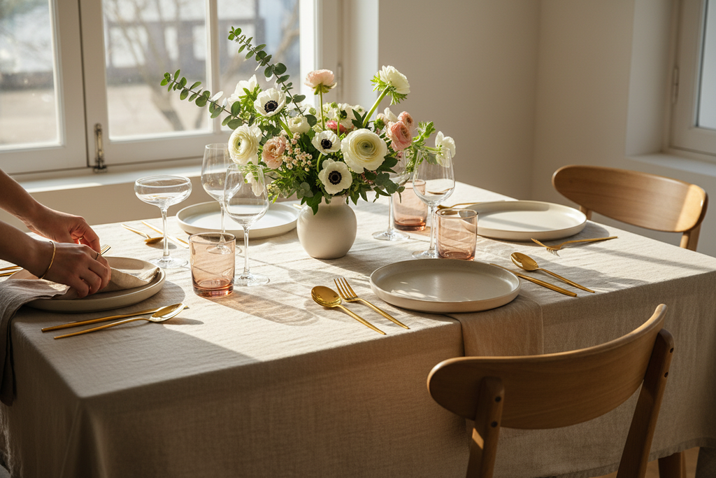 Gold Cutlery – Dinner party table