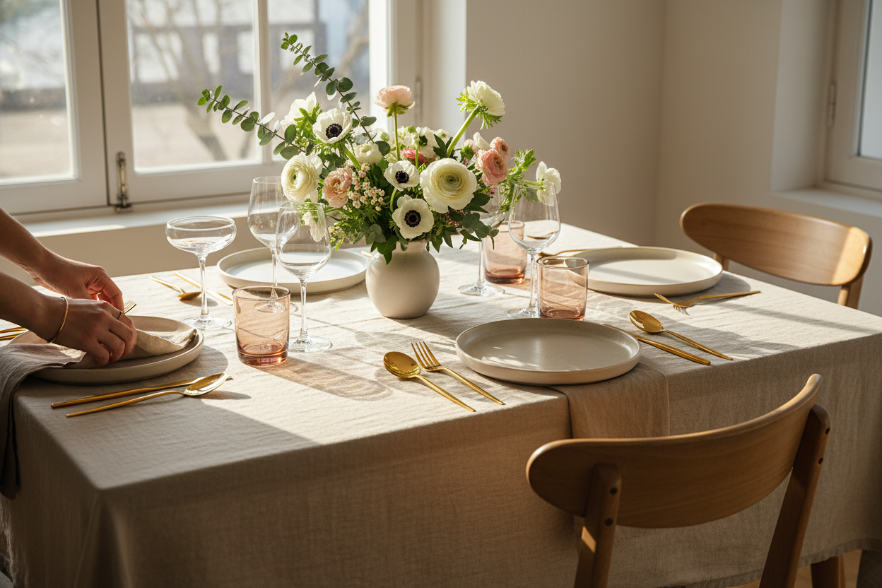 Gold Cutlery – Dinner party table