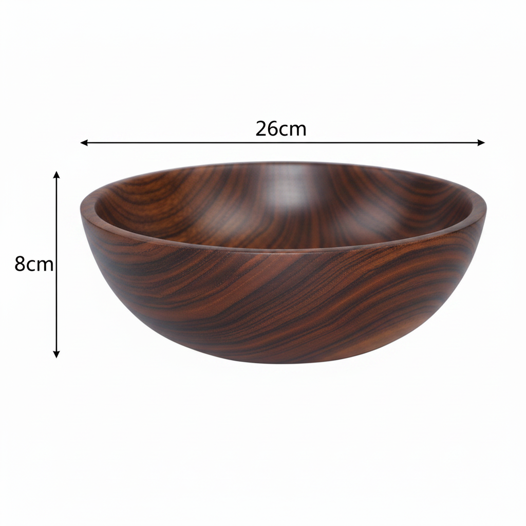Wooden Bowl 26x8cm – Product shot